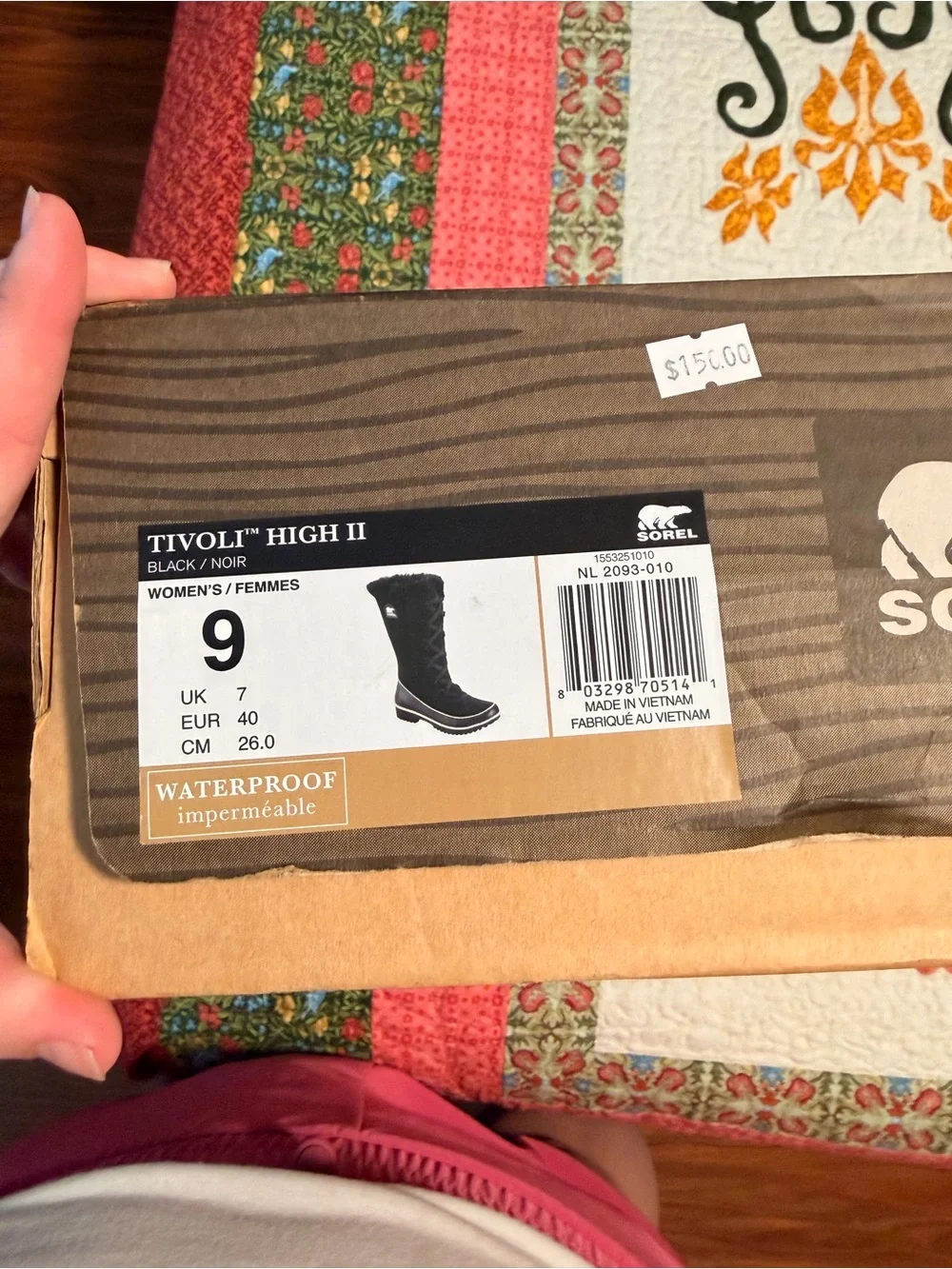 Sorel Black Women's Tall Lace-Up Winter Boot with Faux Fur Collar